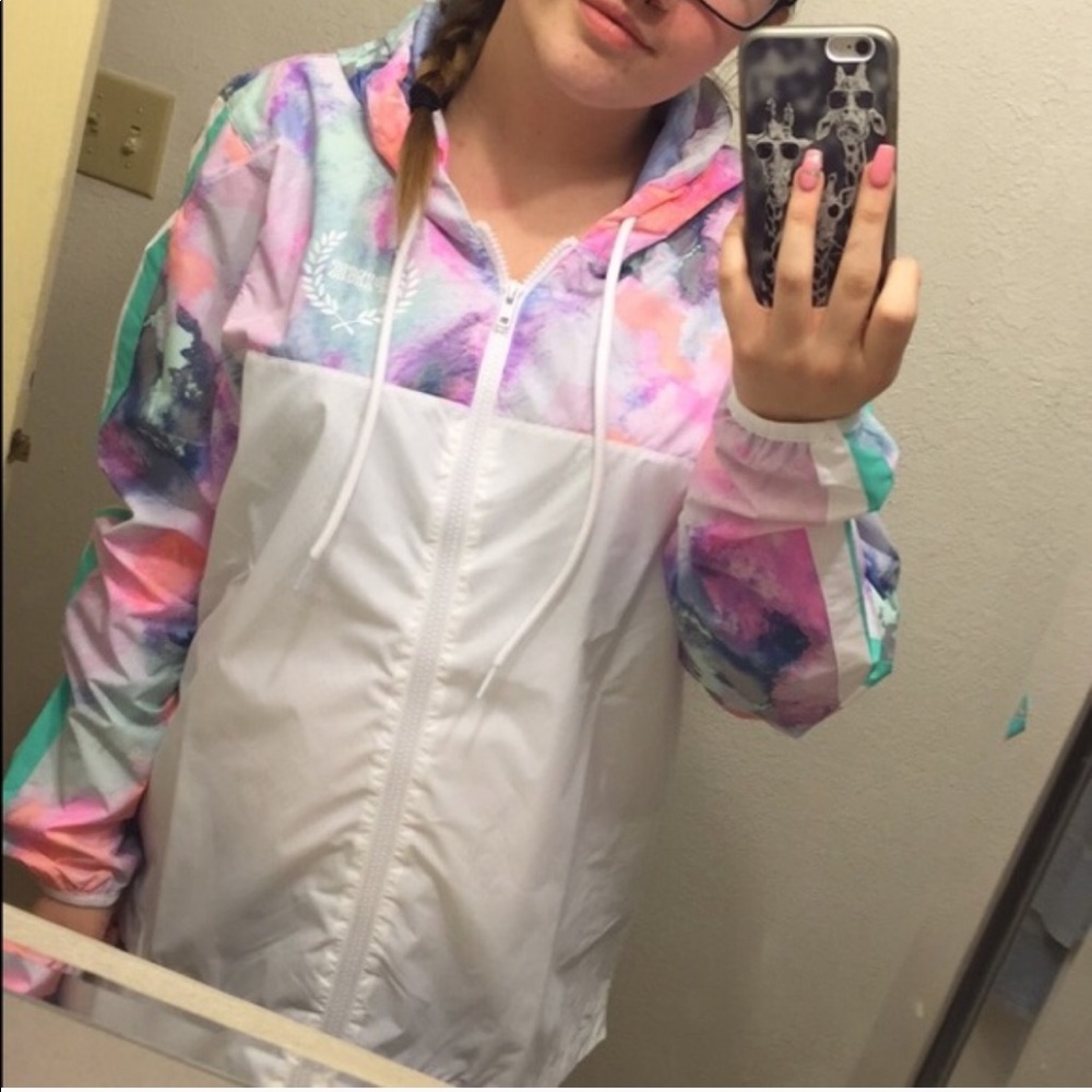 Victoria’s Secret Pink Watercolor Anorak